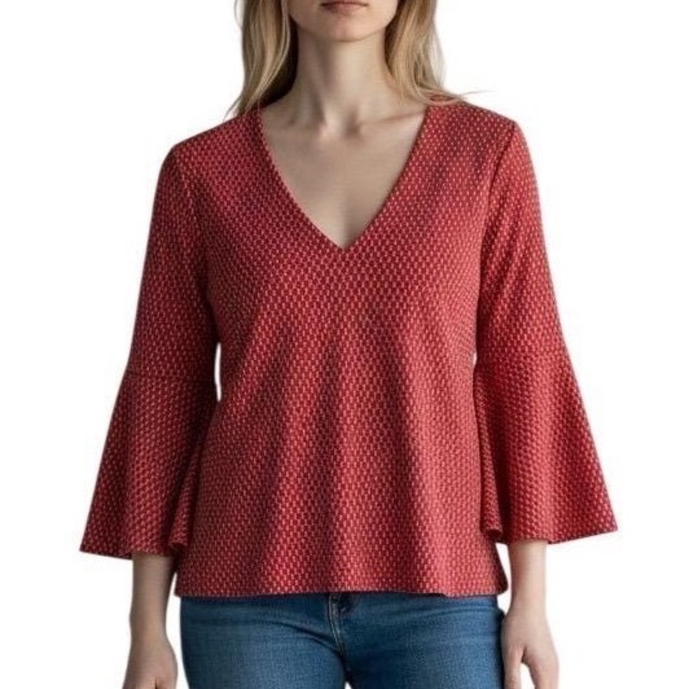 Ann Taylor Bell Sleeve Blouse Womens Size Large